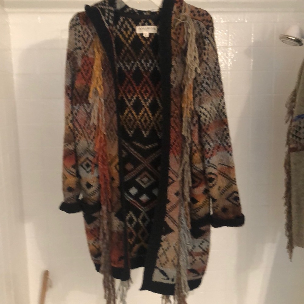 Hooded open front Sweater